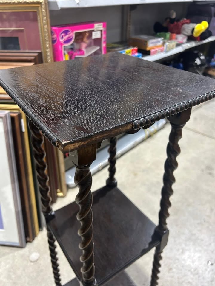 Vintage 3 tier plant stand - Black/Brown