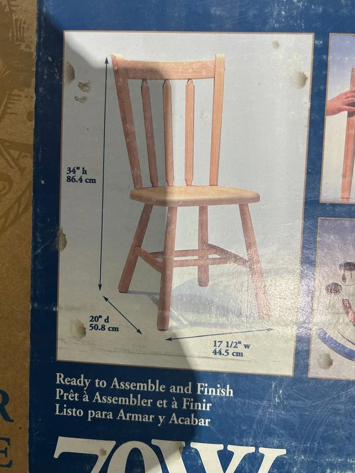 NEW! Whittier Wood Products Country Chair 70W Solid Hardwood ready to finish - 2 Available