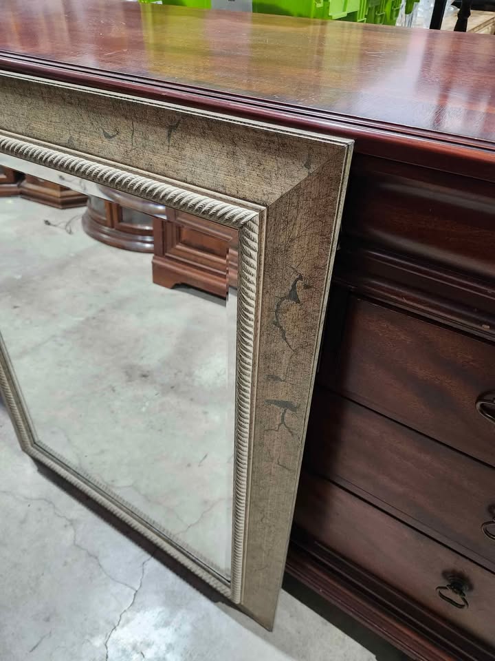 Wooden Framed Wall Mirror 31x37"