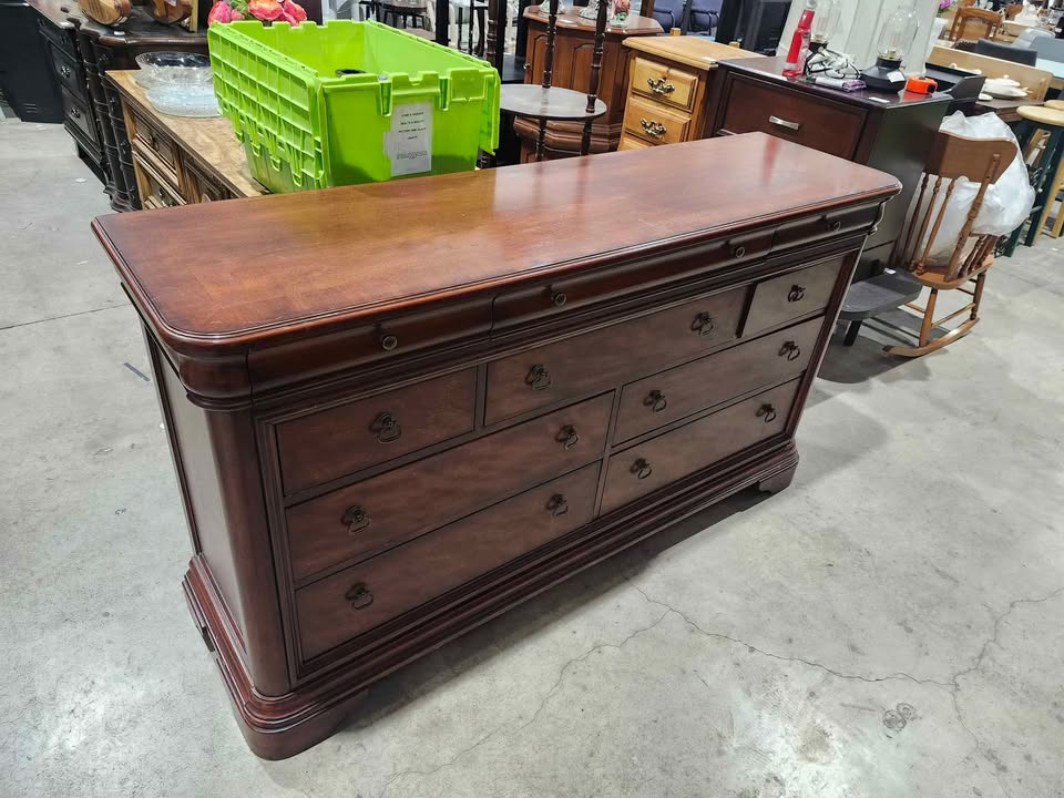 Louis Philippe Style 6-Drawer Chest and Dresser Set - Cherry Finish