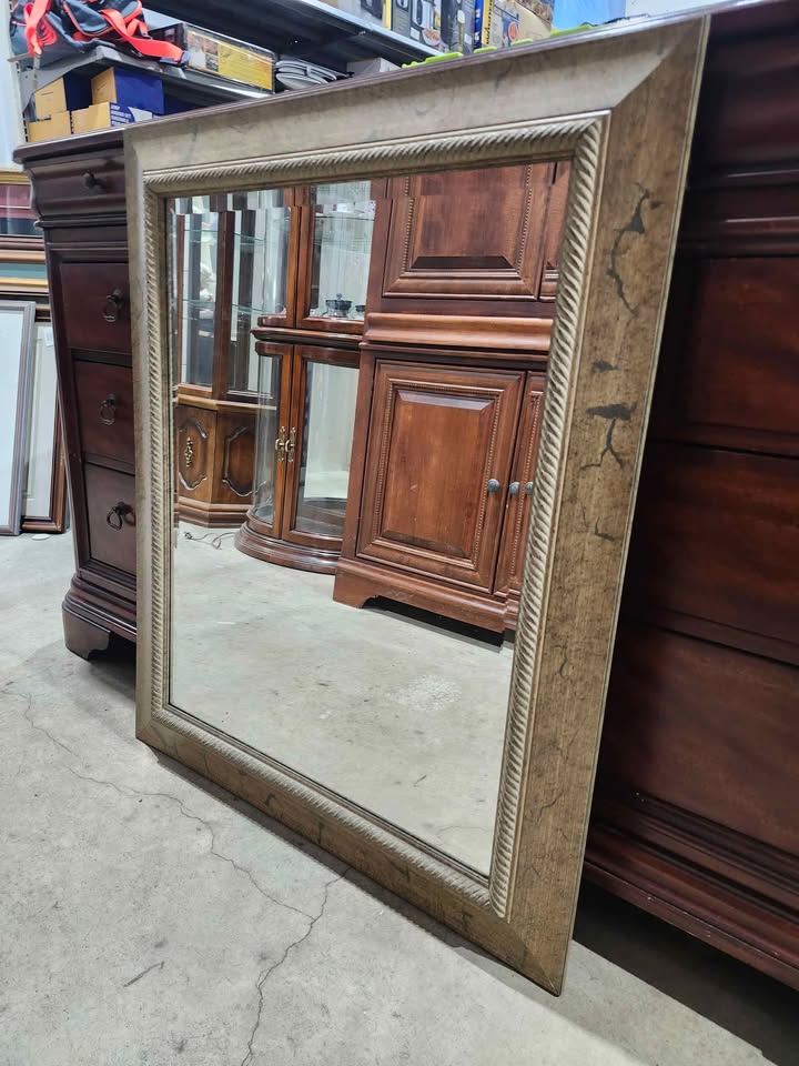 Wooden Framed Wall Mirror 31x37"