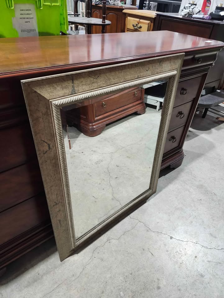 Wooden Framed Wall Mirror 31x37"