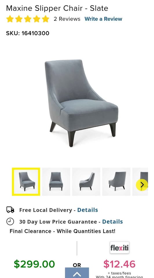 Maxine Slipper Chair - Cream/Off White