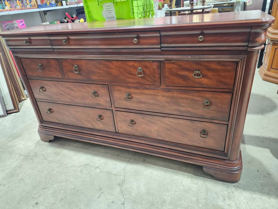 Louis Philippe Style 6-Drawer Chest and Dresser Set - Cherry Finish