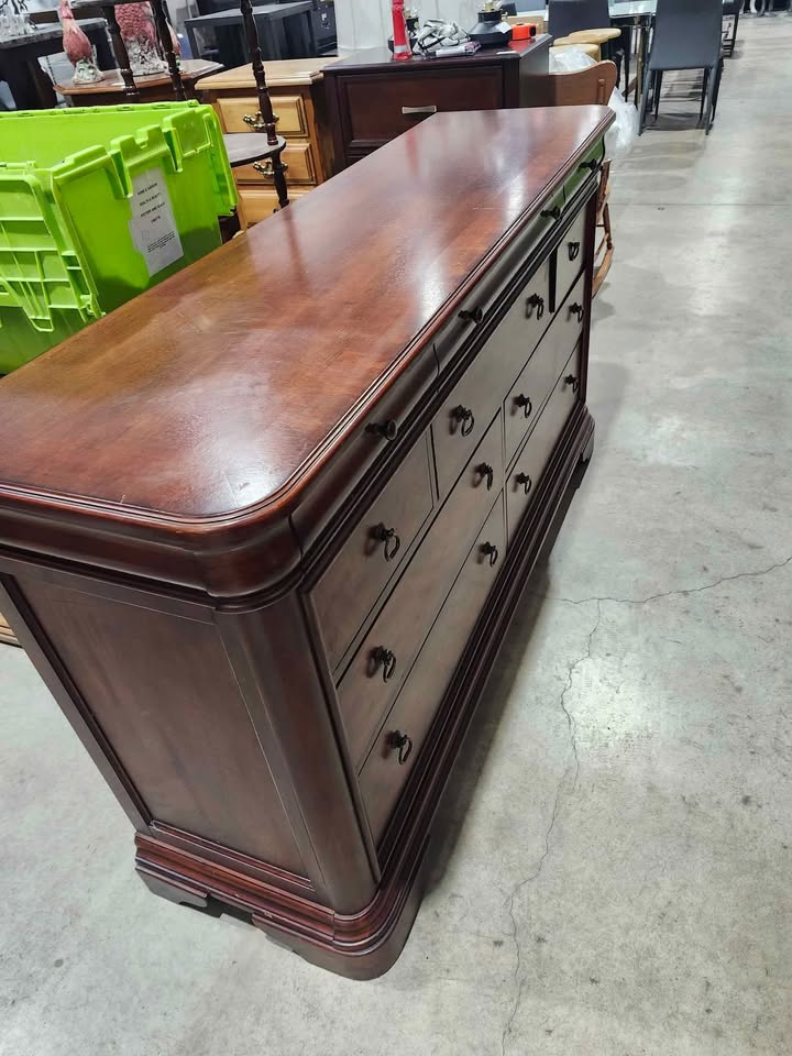Louis Philippe Style 6-Drawer Chest and Dresser Set - Cherry Finish