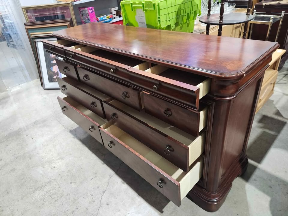 Louis Philippe Style 6-Drawer Chest and Dresser Set - Cherry Finish