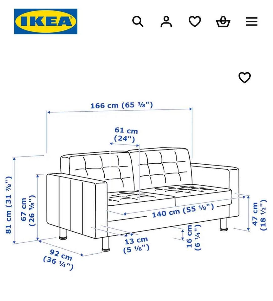 Ikea MORABO Leather Loveseat