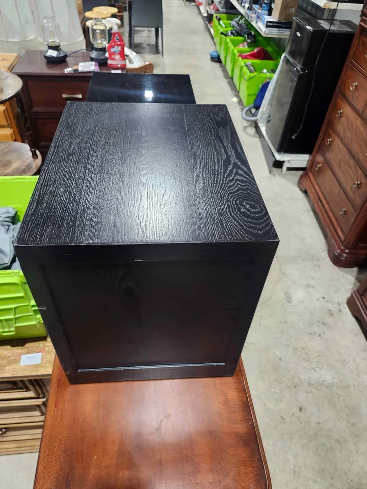 Black 2-Drawer Nightstand