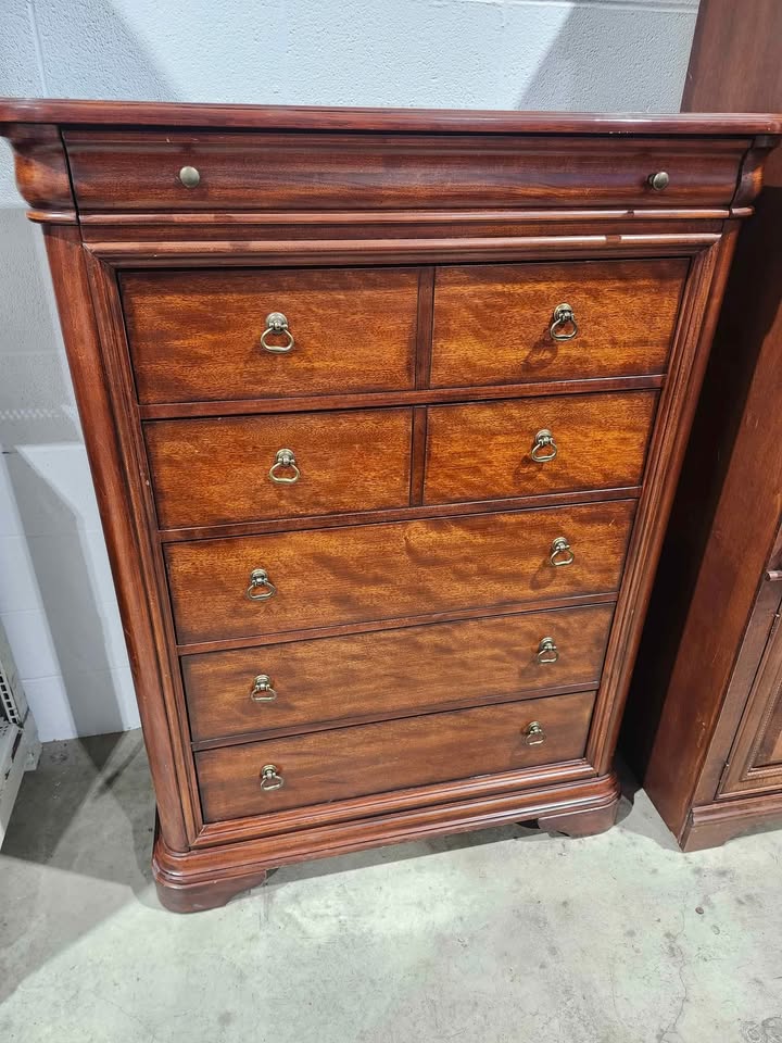 Louis Philippe Style 6-Drawer Chest and Dresser Set - Cherry Finish