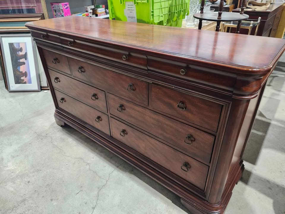 Louis Philippe Style 6-Drawer Chest and Dresser Set - Cherry Finish