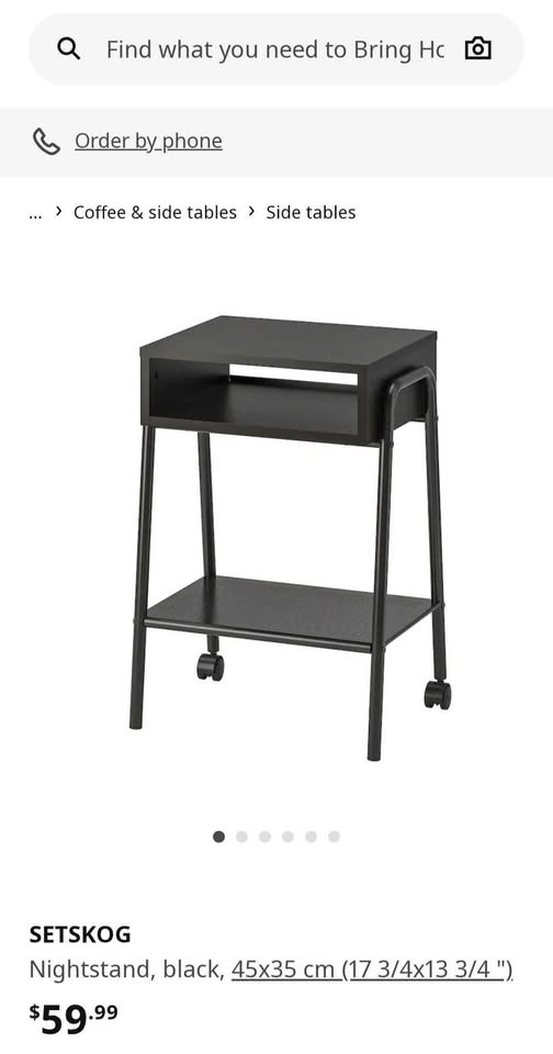 Ikea SETSKOG Nightstand - Black