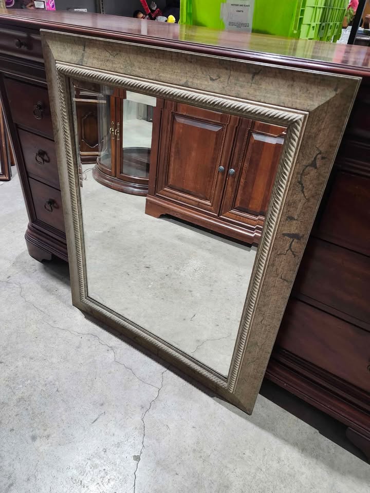 Wooden Framed Wall Mirror 31x37"