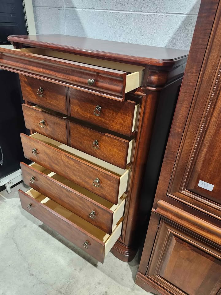 Louis Philippe Style 6-Drawer Chest and Dresser Set - Cherry Finish