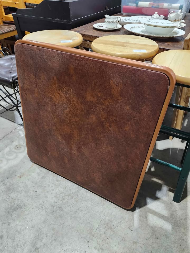 Vintage Folding Steel/Cushioned Card Table