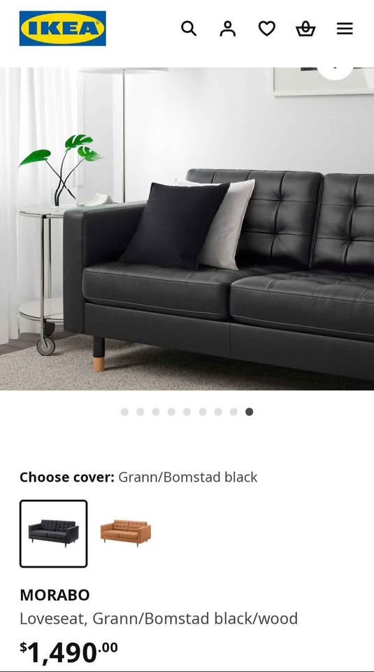 Ikea MORABO Leather Loveseat