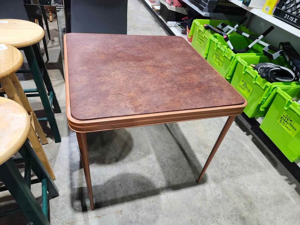 Vintage Folding Steel/Cushioned Card Table