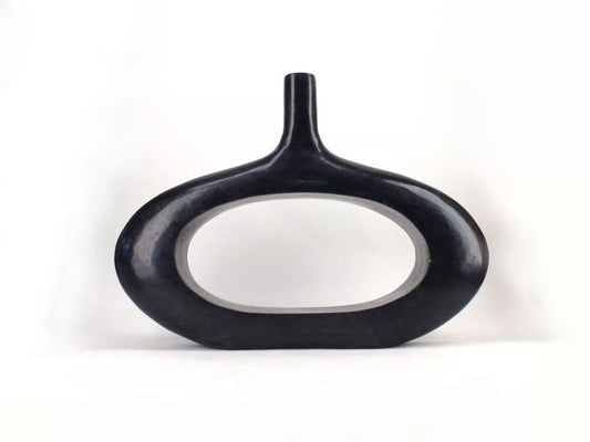 Marquis Collection Of Beverly Hills, Extra Large Art Deco Vase In Black