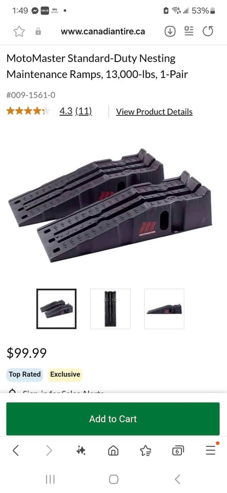 Motomaster Standard Duty Maintenance Ramps 13,000lbs - Pair