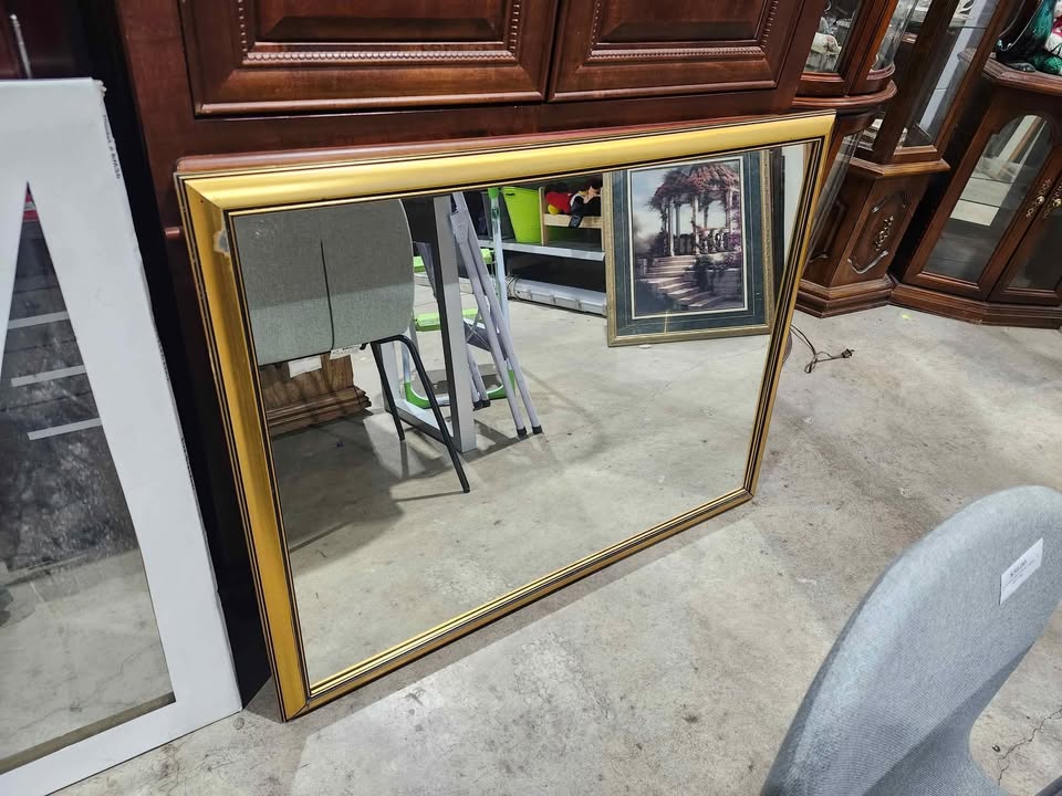 Gold Framed Wall Mirror 43x34"