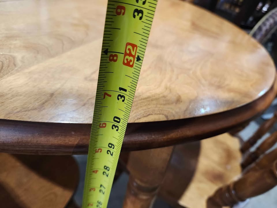Solid Wooden Round Dining Table & 4 Chairs