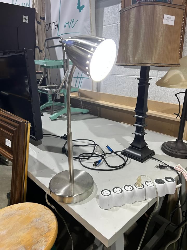 Grey/Metallic Desk Lamp