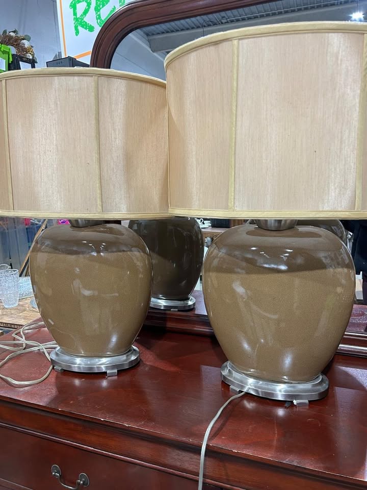 Brown(ish) Table Lamps - 2 Available