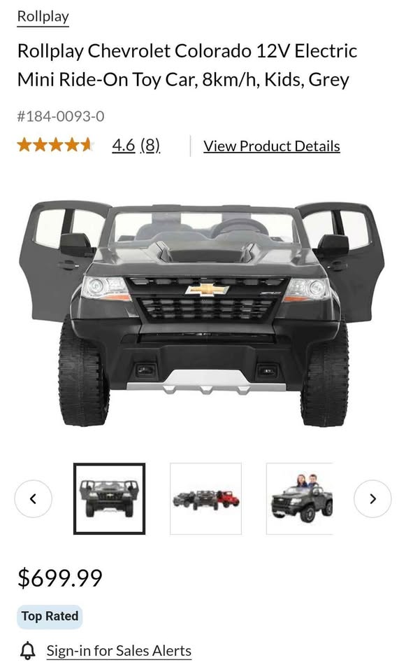 Rollplay Chevrolet Colorado 12V Electric Mini Ride-On Toy Car 3-6 Years (Needs Battery)