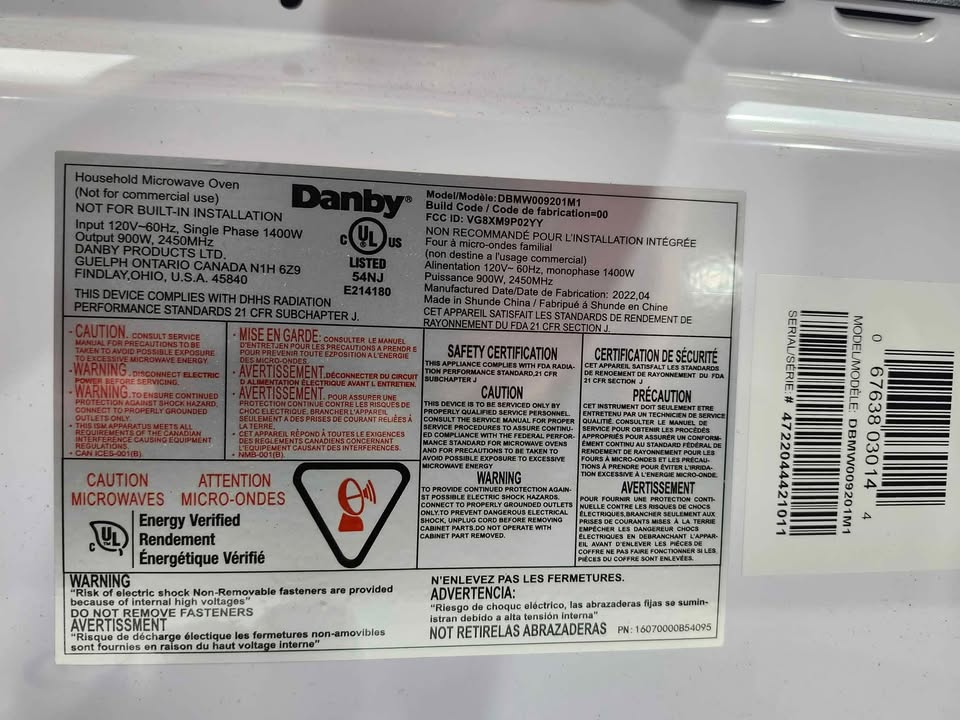 Dandy 900w Countertop Microwave