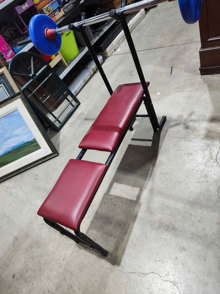 Vintage Steel Bench + Bar