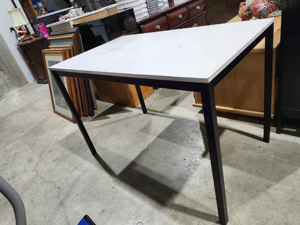 Wooden/Steel Desk/Table - White