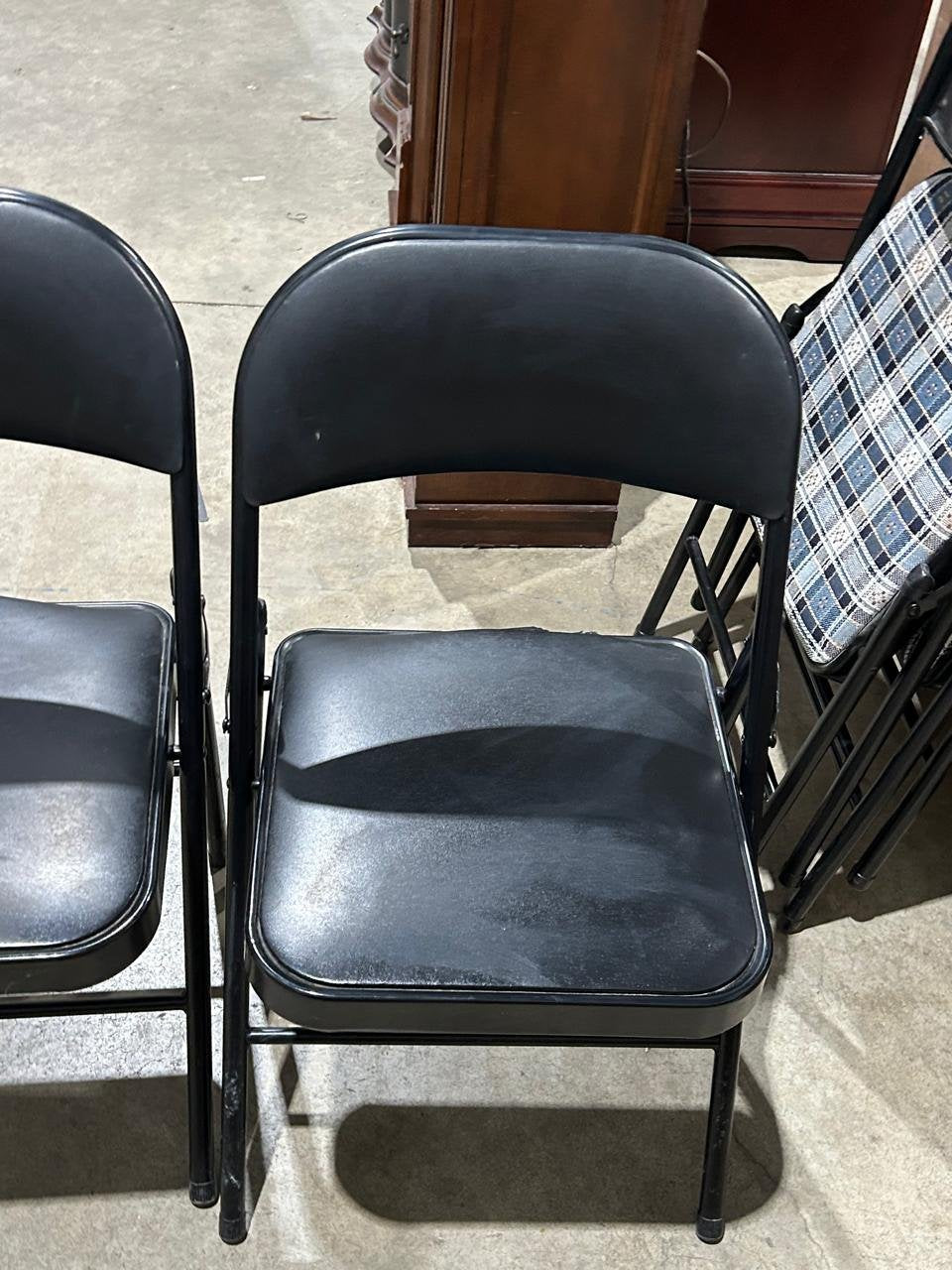 Black Folding Chairs - 2 Available