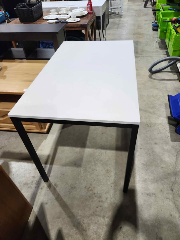 Wooden/Steel Desk/Table - White