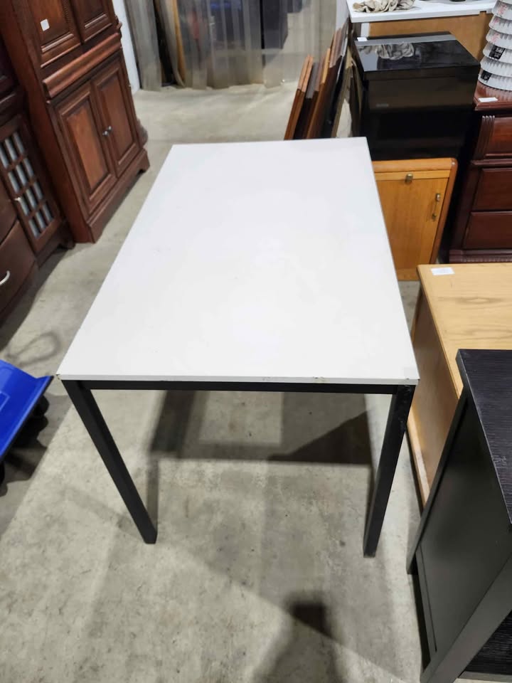 Wooden/Steel Desk/Table - White