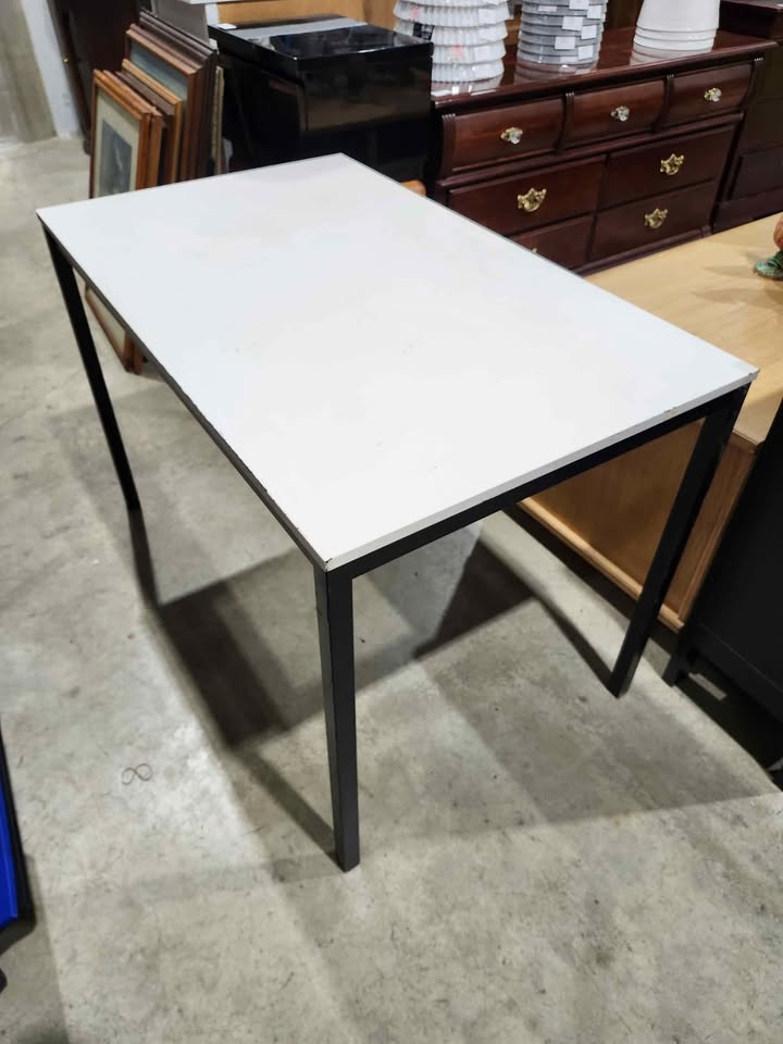 Wooden/Steel Desk/Table - White