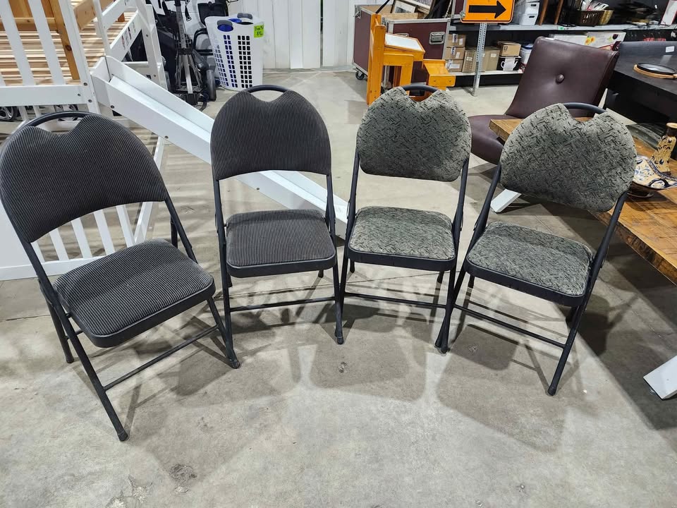 Fabric/Steel Folding Chairs - 4 Available