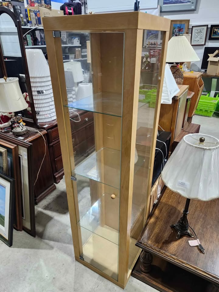 Wooden/Glass 4-Tier Display Cabinet
