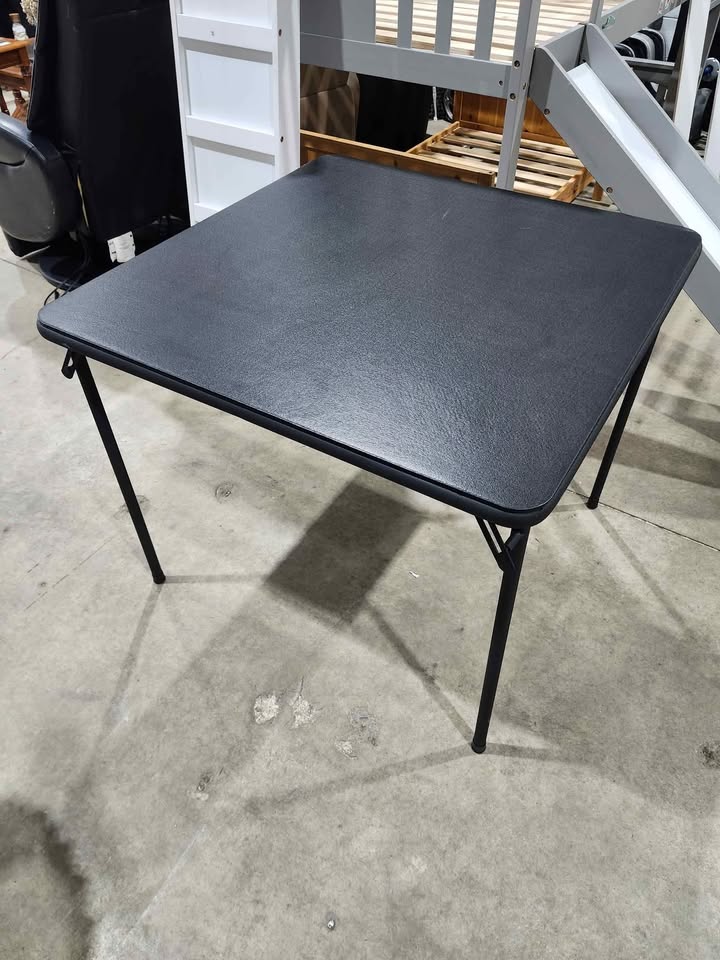 Portable Vinyl Top Metal Folding Card Game/Activity Table 34"