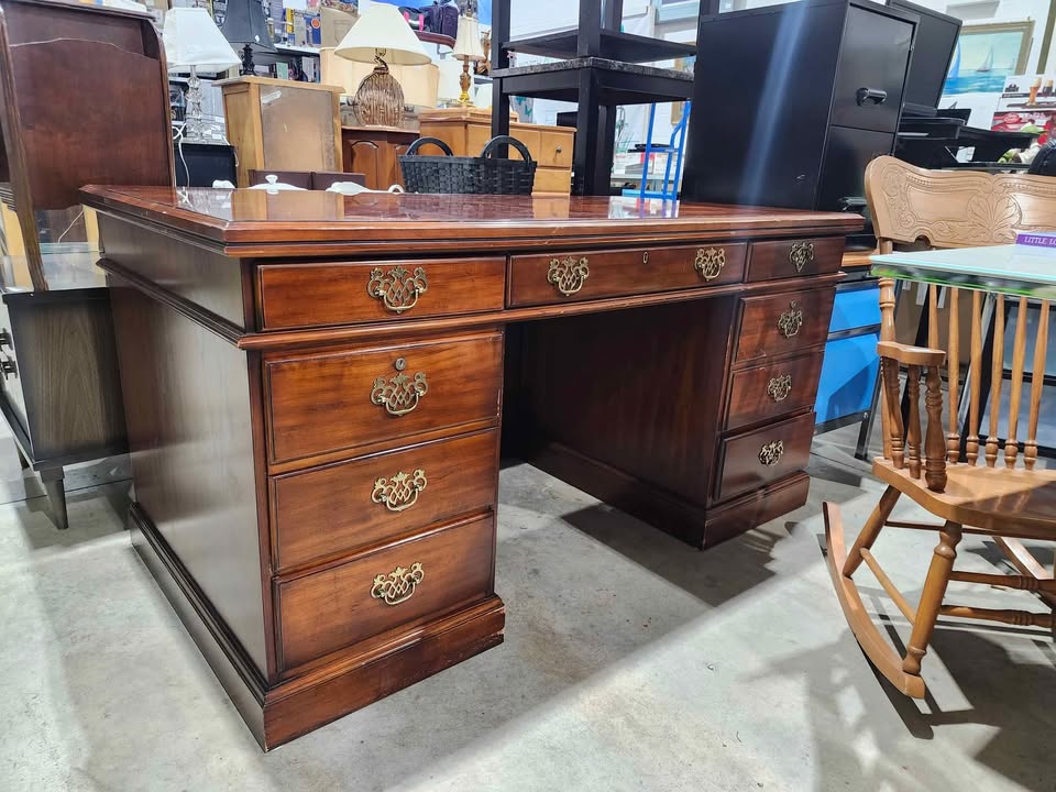 Vintage Solid Wooden Executive Desk