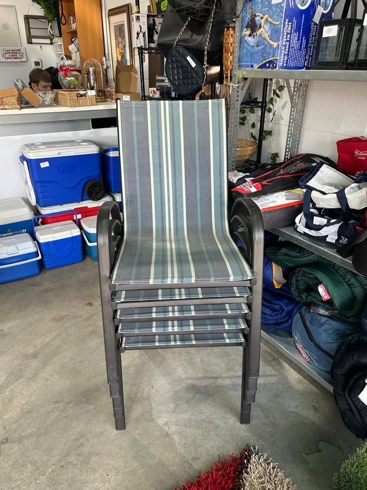 Stripped Sturdy Outdoor/Patio Chair - 6 Available