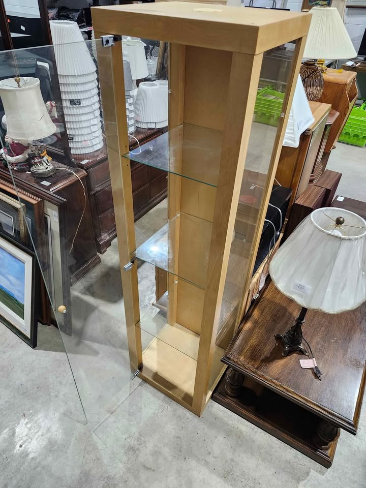 Wooden/Glass 4-Tier Display Cabinet
