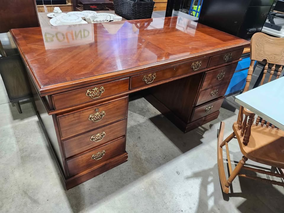 Vintage Solid Wooden Executive Desk