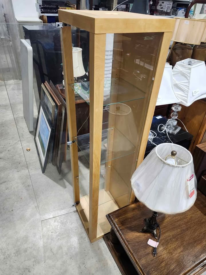 Wooden/Glass 4-Tier Display Cabinet