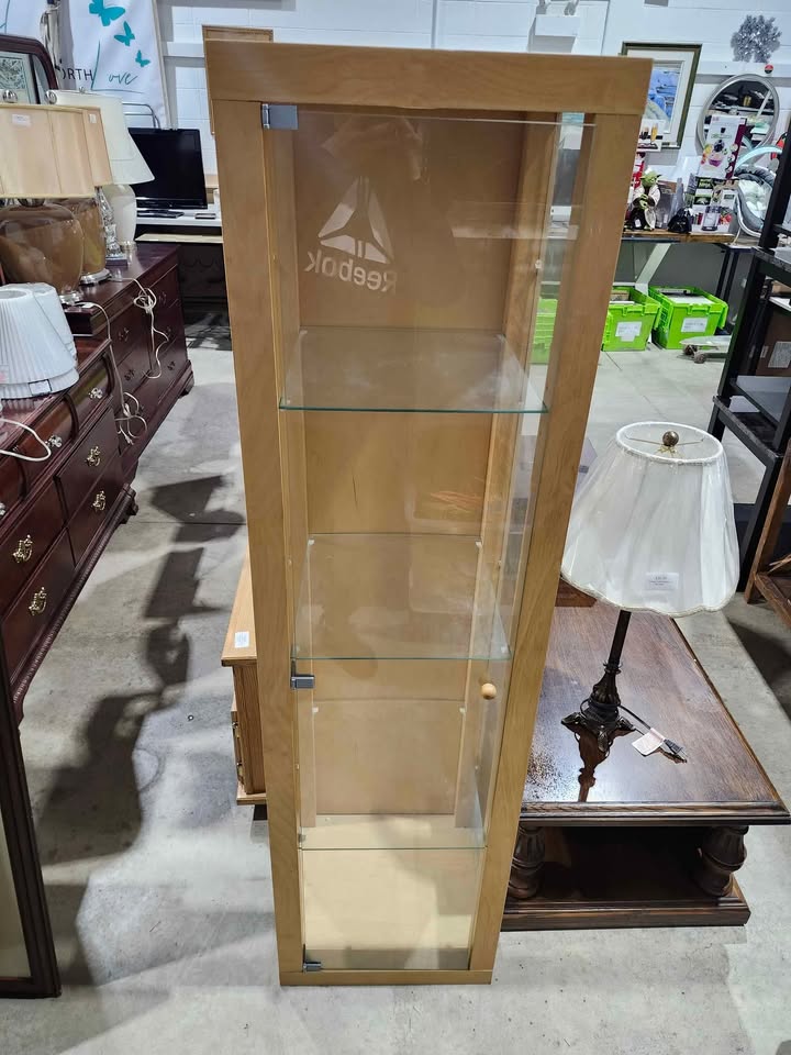 Wooden/Glass 4-Tier Display Cabinet