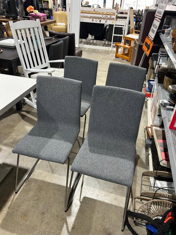 IKEA VOLFGANG Grey Chairs - 4 Available