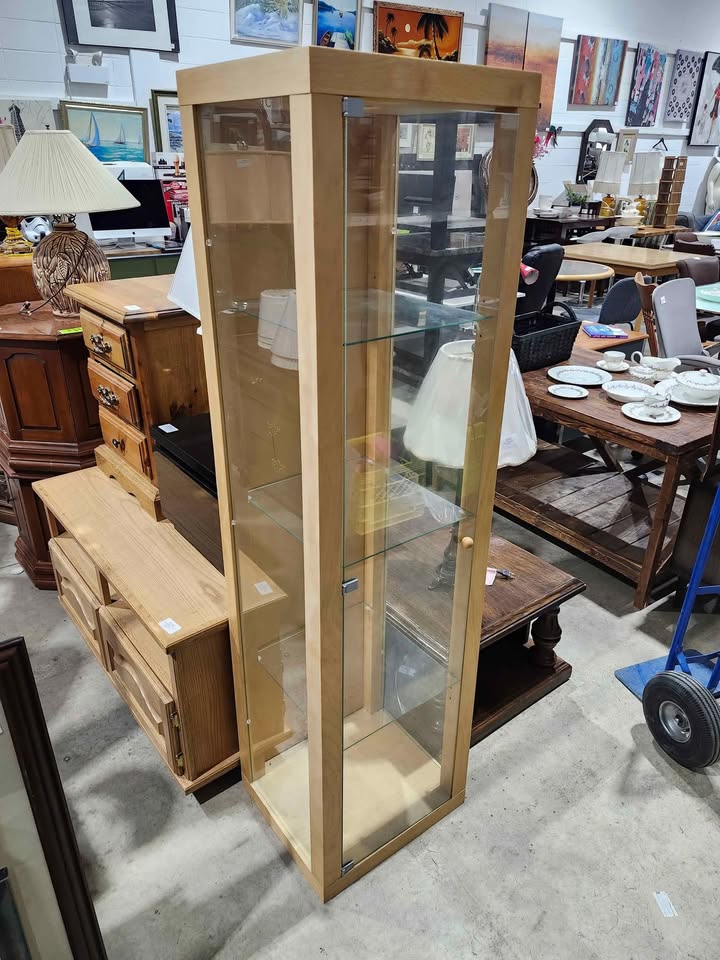 Wooden/Glass 4-Tier Display Cabinet