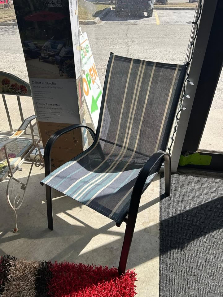 Stripped Sturdy Outdoor/Patio Chair - 6 Available