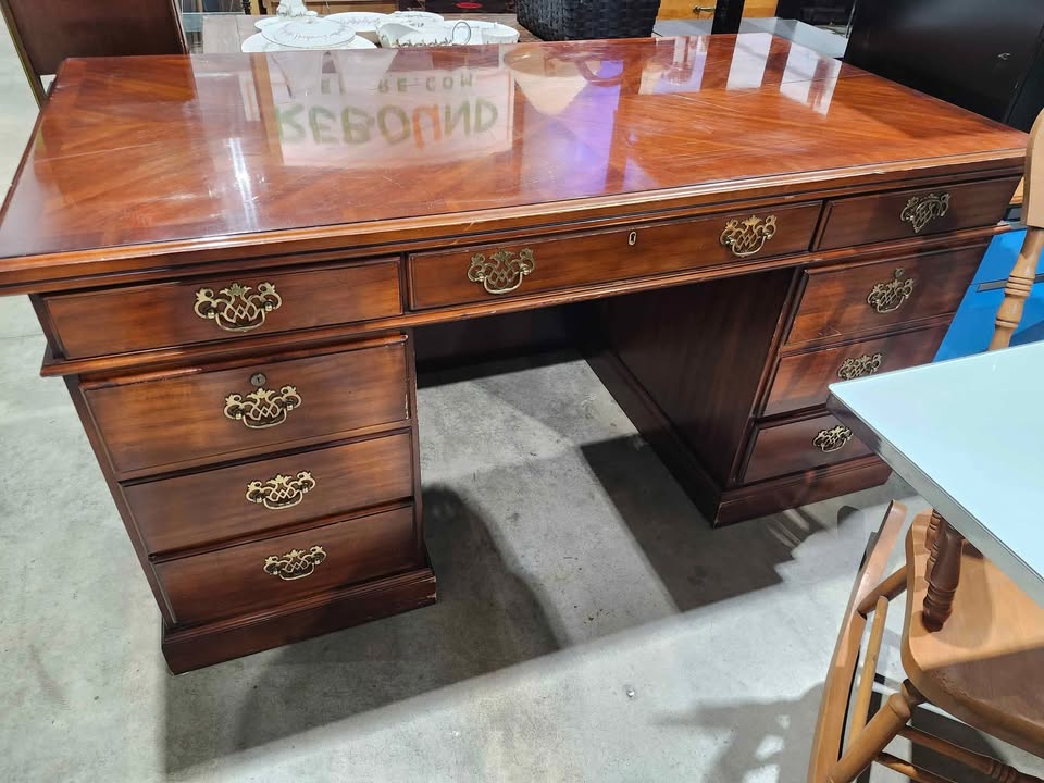 Vintage Solid Wooden Executive Desk
