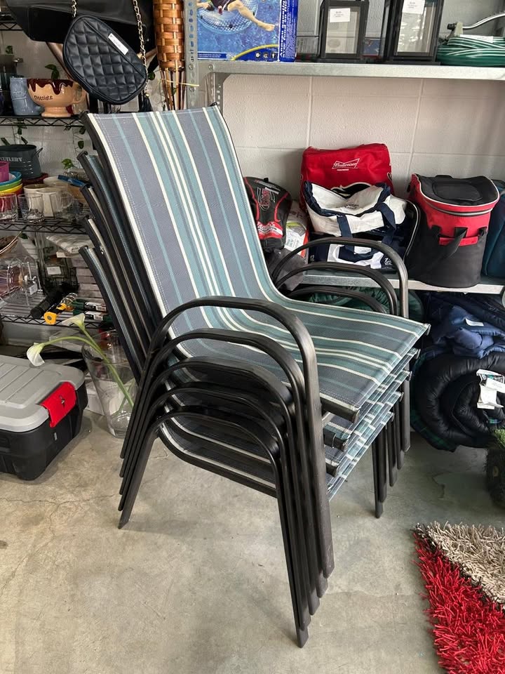 Stripped Sturdy Outdoor/Patio Chair - 6 Available