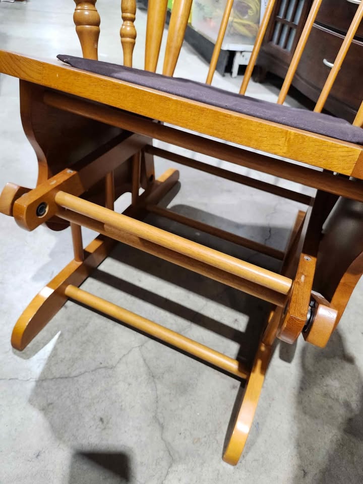 Tell City Chair Style Solid Oak Glider ROCKER Chair (No Cushions)