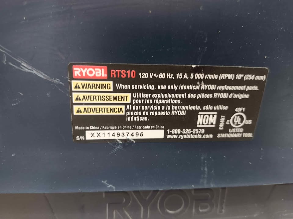Ryobi 10" Table Saw